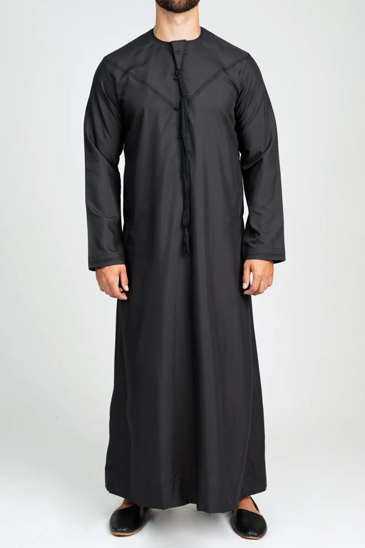 Jet Black Emirati Thobe